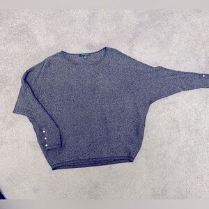 Black glittery dolman sleeve sweater